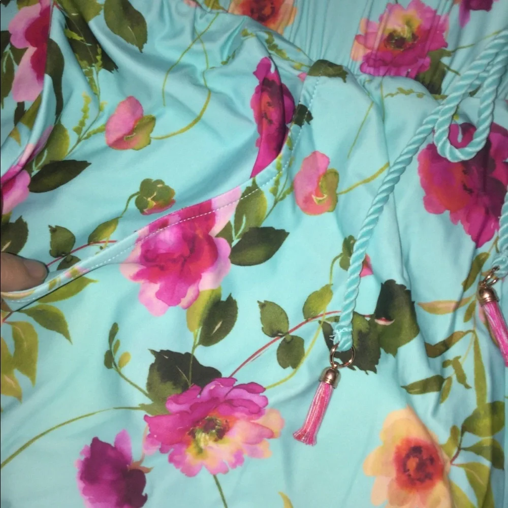 Nanette Lepore Floral Swim Material Classic Cover-up Slit Beach Pants NWT - Picture 4 of 7